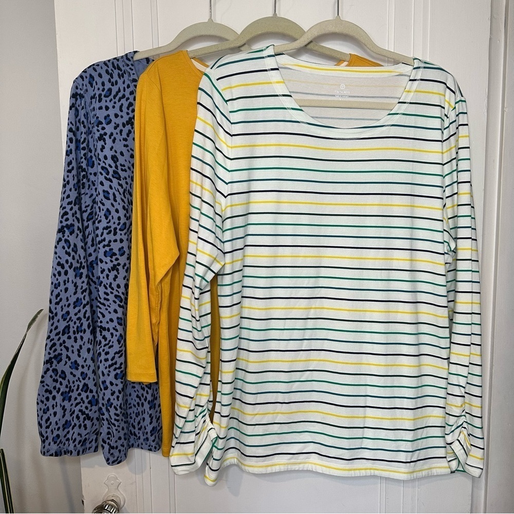 Talbots XL lot of 3 Multicolor Striped and Patterned Long Sleeve Tops